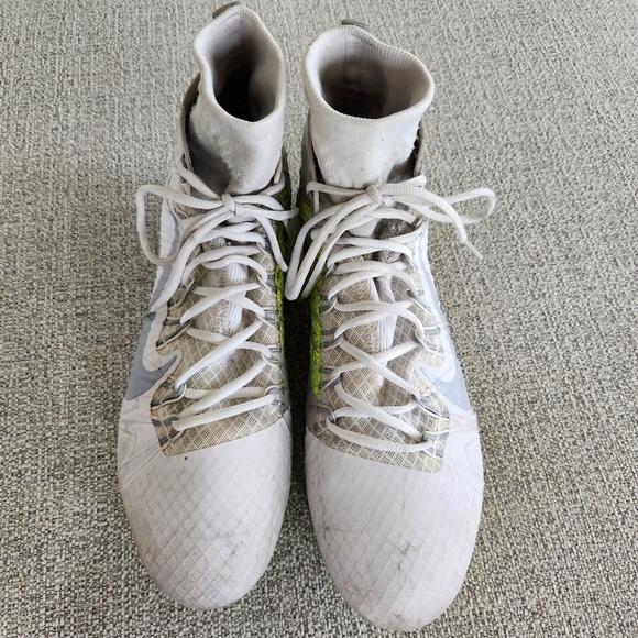 Nike Alpha Huarache 7 Elite Molded Cleat White Gray Volt Mens Size 14 - Picture 3 of 7